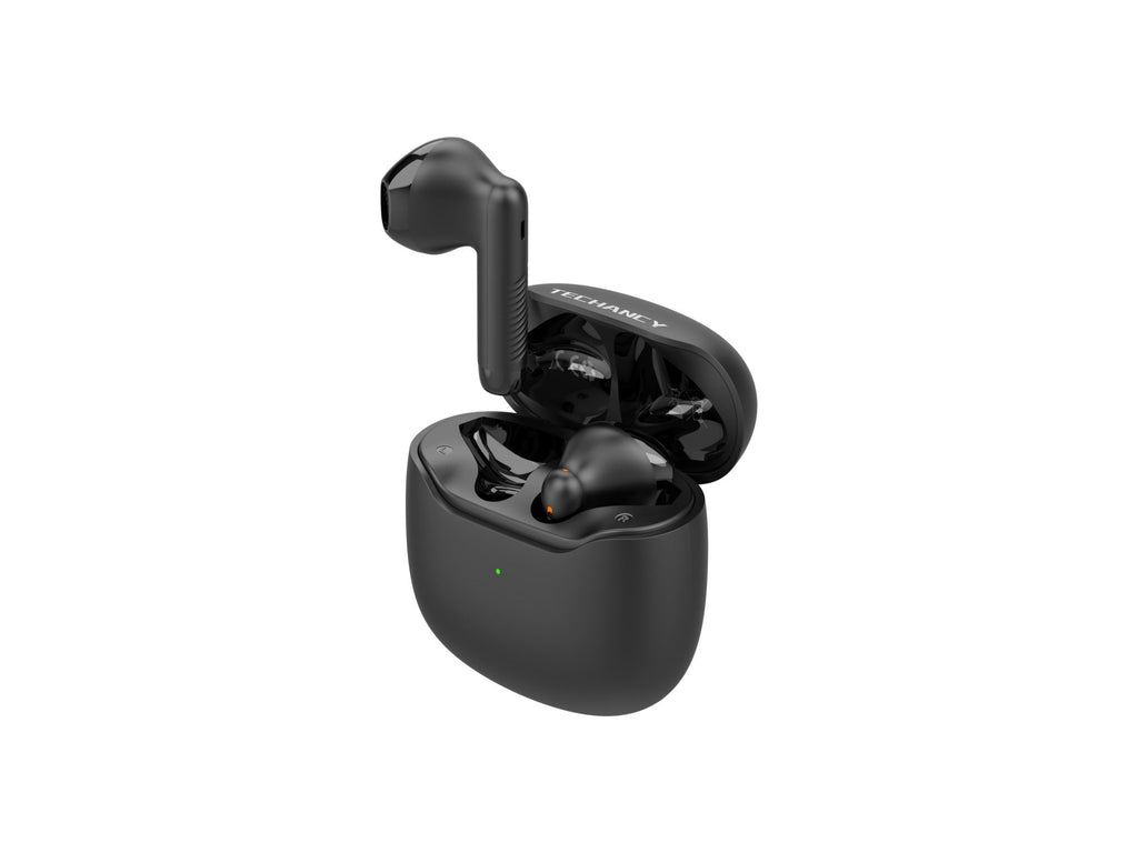 Techancy Auricular TWS KP2709 Sem Fios 5.3 Bluetooth Porta Type C Distancia de 10m 5h de Musica Estojo de Carga 320mAh Preto
